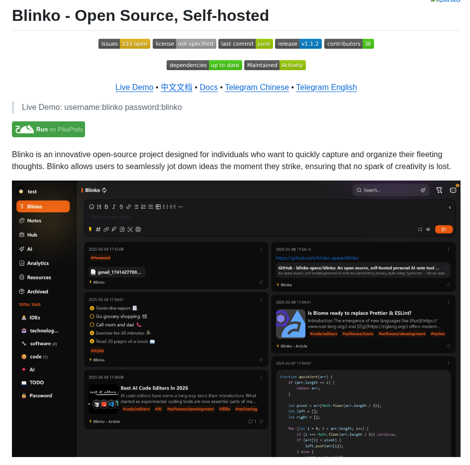 Blinkospace Blinko screenshot