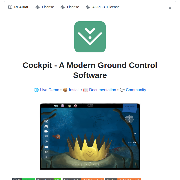 Bluerobotics Cockpit screenshot
