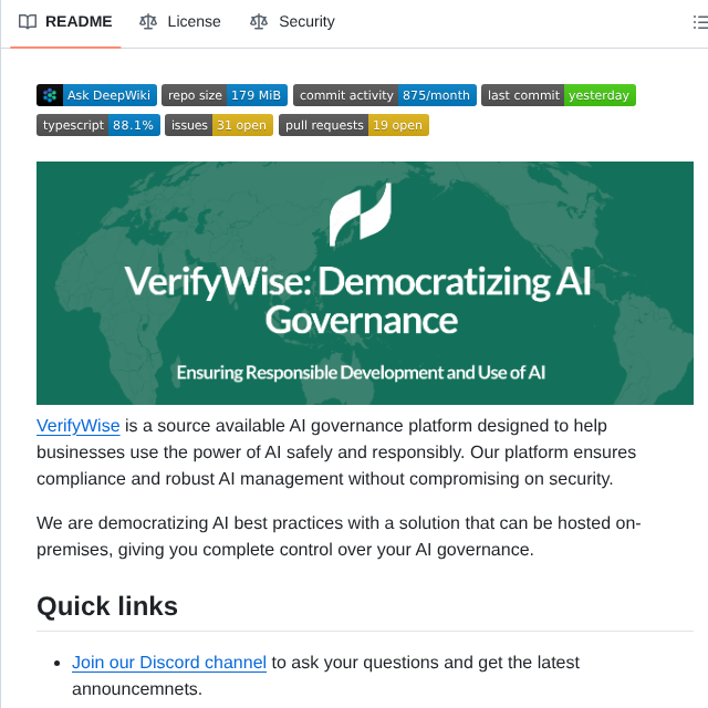 Bluewave Labs Verifywise screenshot
