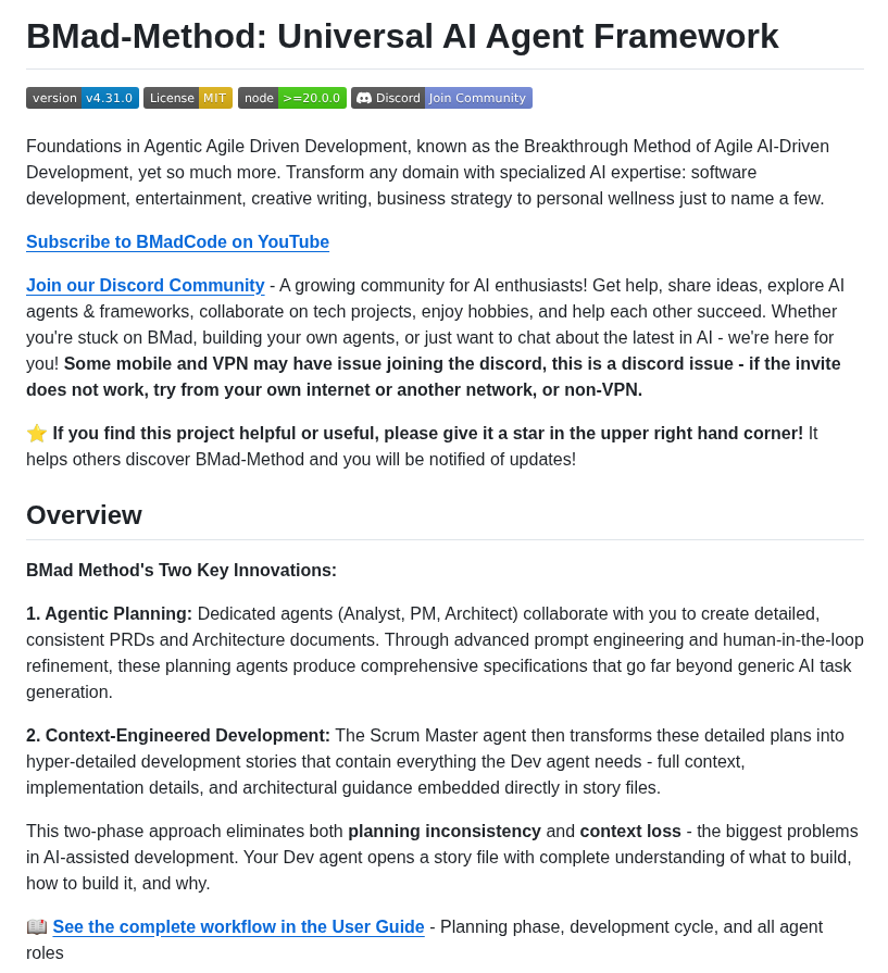 Bmadcode Bmad Method screenshot