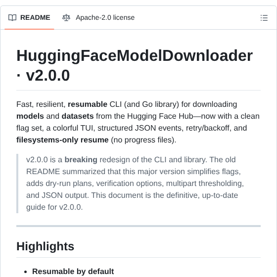 Bodaay Huggingfacemodeldownloader screenshot