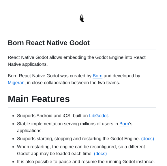 Borndotcom React Native Godot screenshot