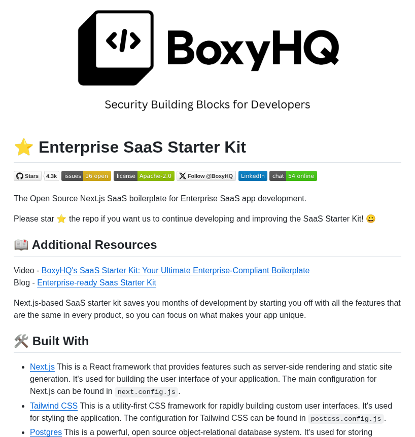 Boxyhq Saas Starter Kit screenshot