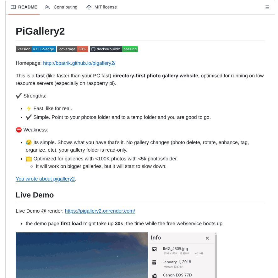 Bpatrik Pigallery2 screenshot