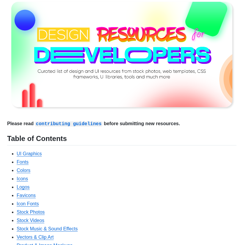 Bradtraversy Design Resources For Developers screenshot