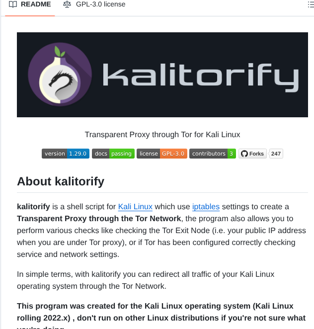Brainfucksec Kalitorify screenshot