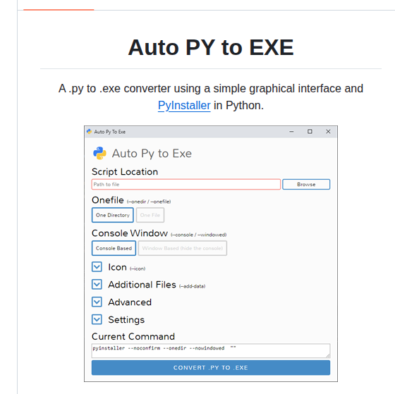 Brentvollebregt Auto Py To Exe screenshot
