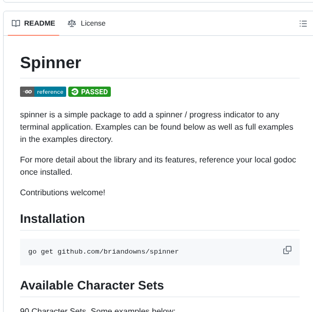 Briandowns Spinner screenshot