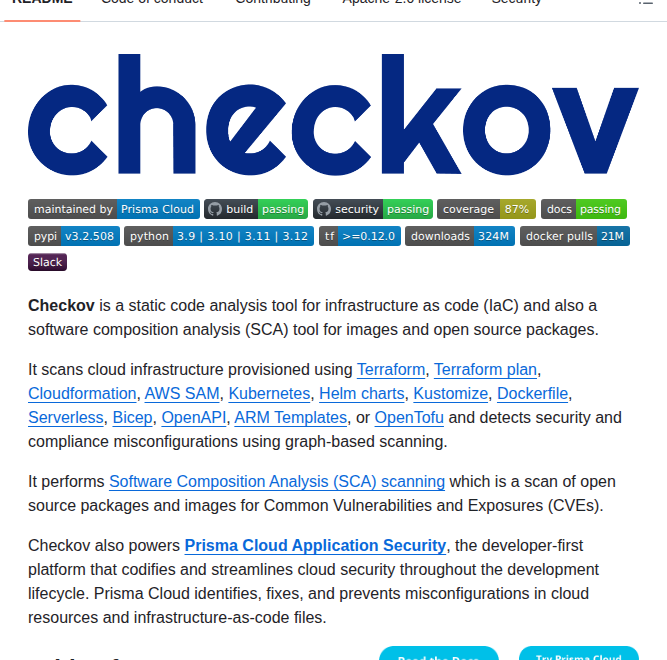 Bridgecrewio Checkov screenshot