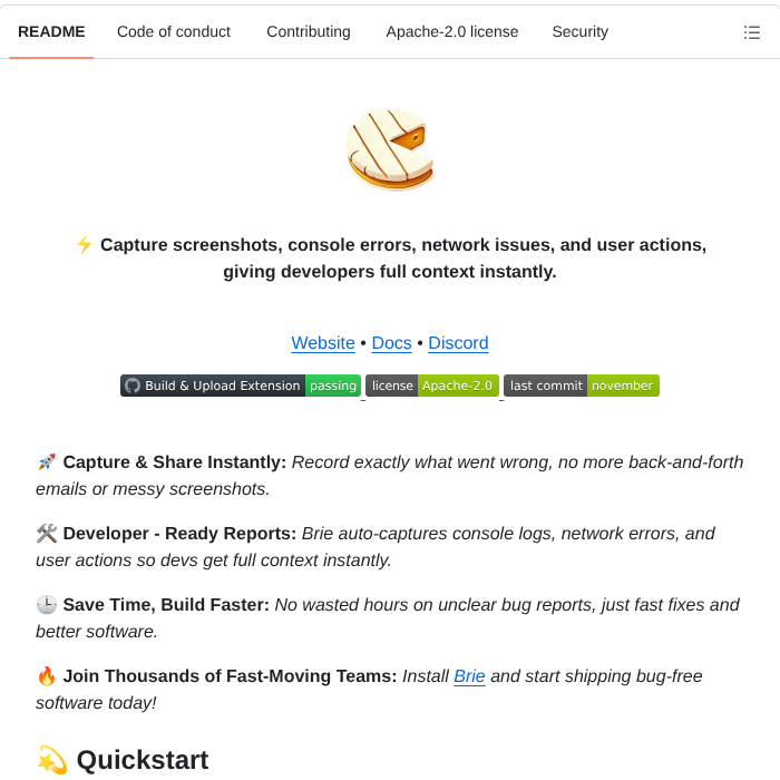 Briehq Brie Extension screenshot