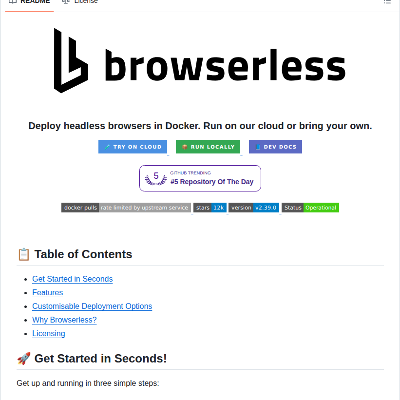 Browserless Browserless screenshot
