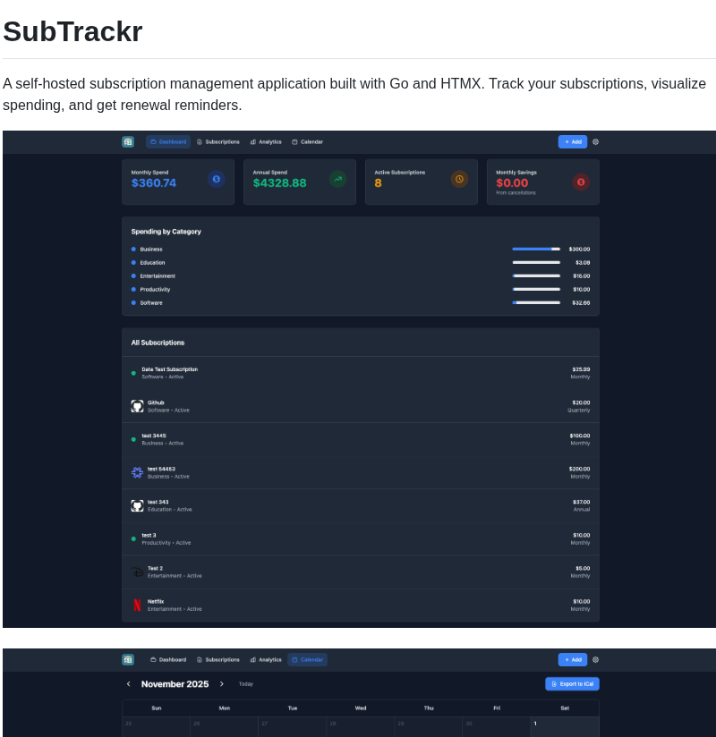 Bscott Subtrackr screenshot