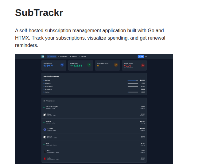 Bscott Subtrackr screenshot