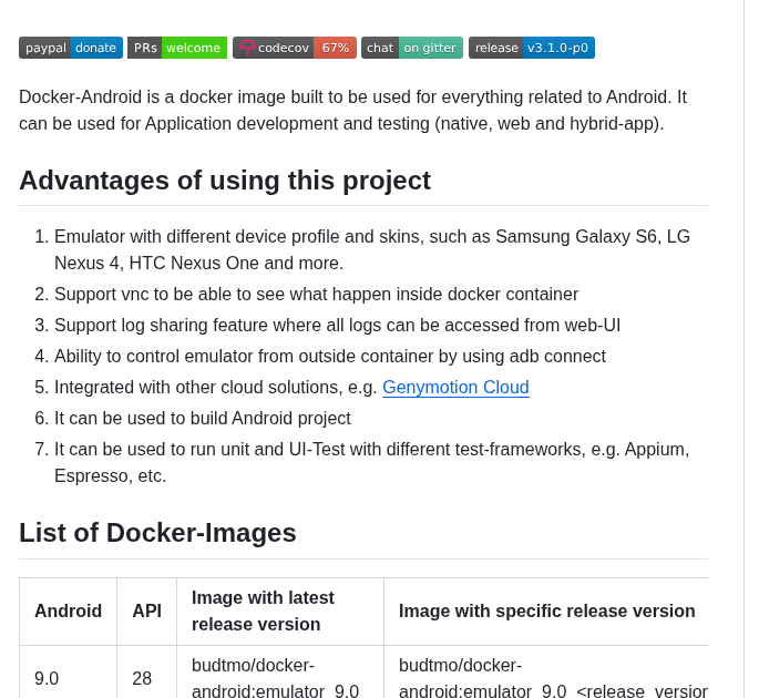 Budtmo Docker Android screenshot