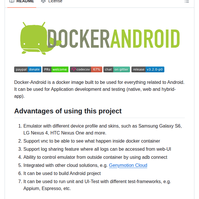 Budtmo Docker Android screenshot