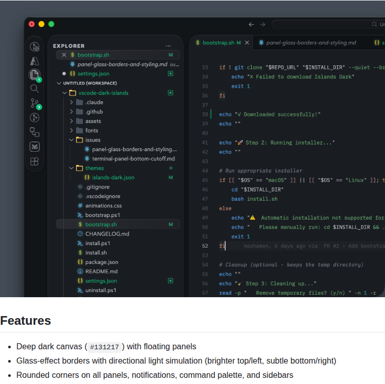 Bwya77 Vscode Dark Islands screenshot