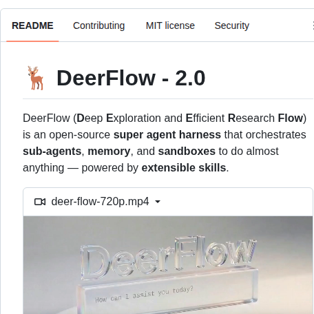 Bytedance Deer Flow screenshot