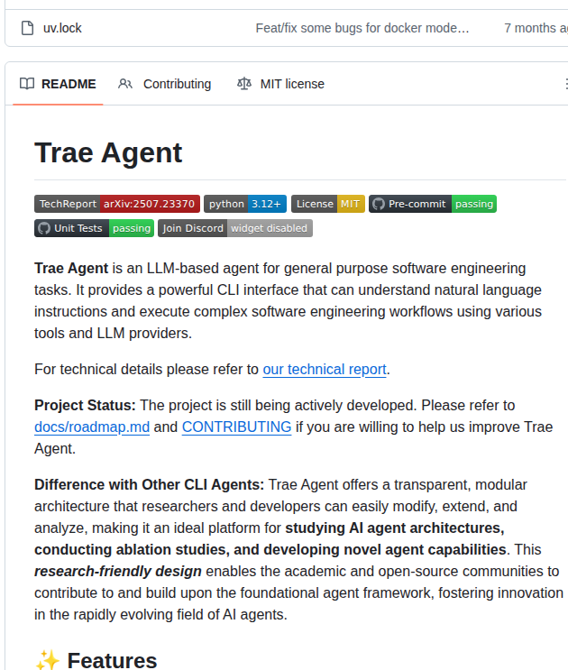 Bytedance Trae Agent screenshot