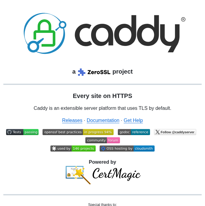 Caddyserver Caddy screenshot