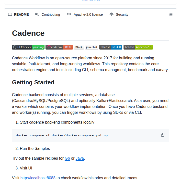 Cadence Workflow Cadence screenshot