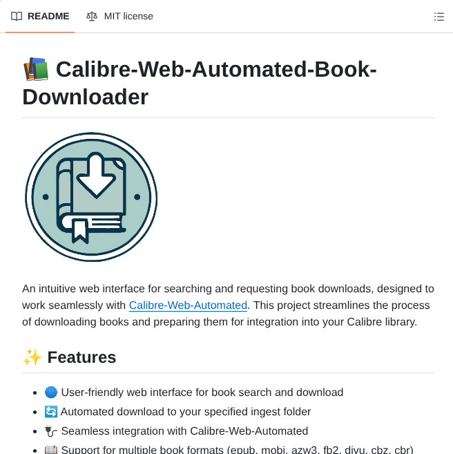 Calibrain Calibre Web Automated Book Downloader screenshot