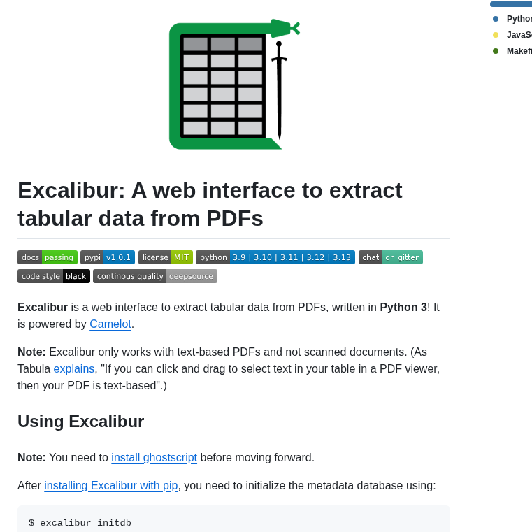 Camelot Dev Excalibur screenshot