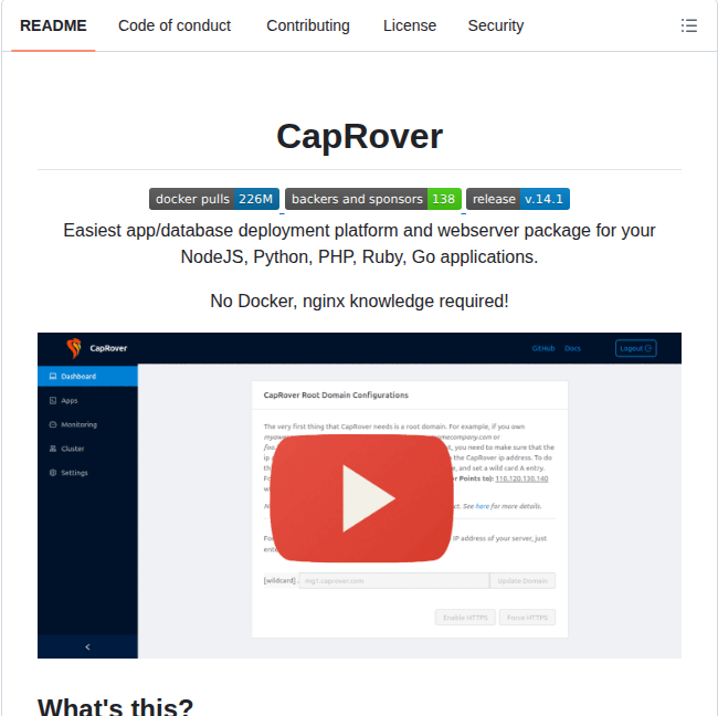 Caprover Caprover screenshot