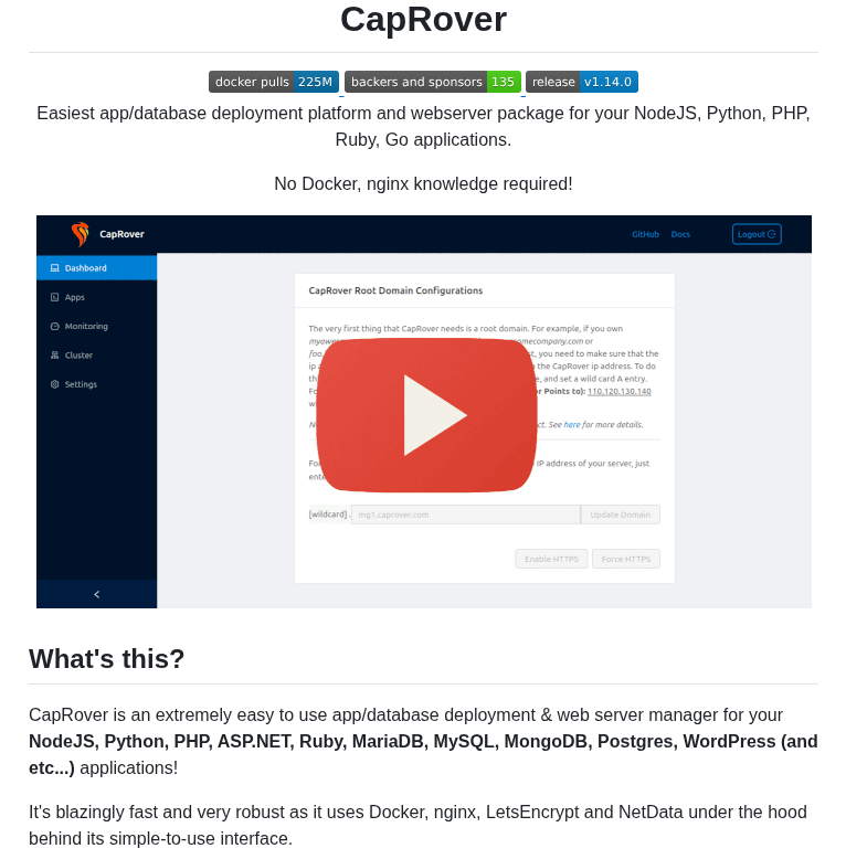 Caprover Caprover screenshot