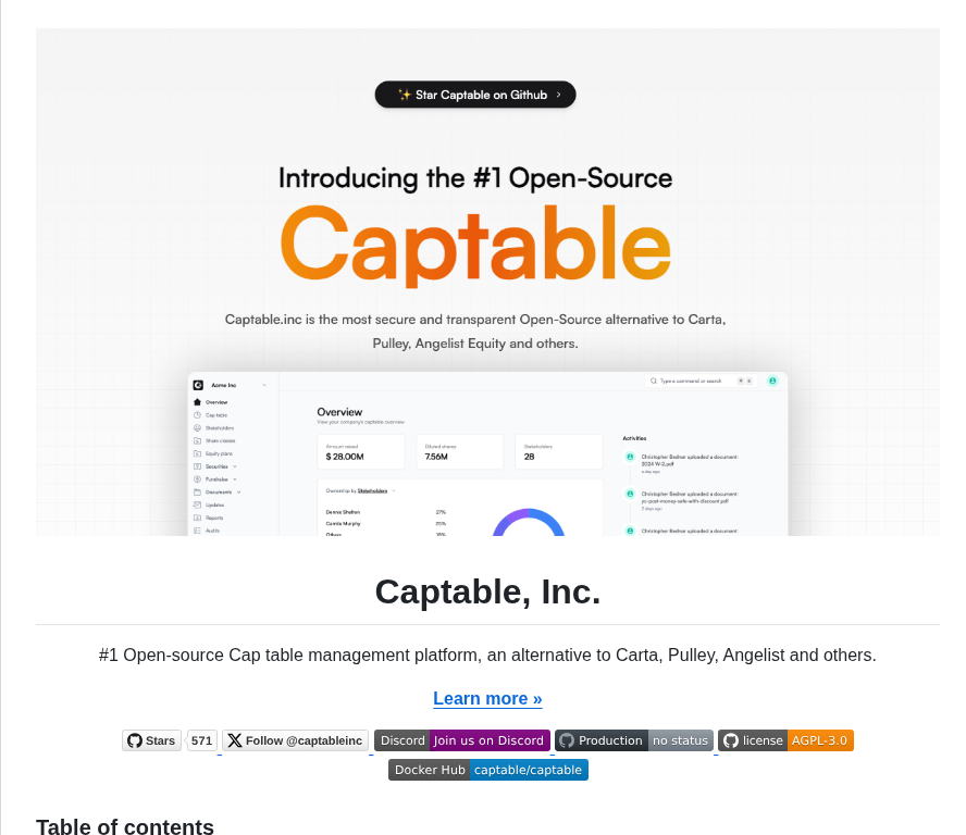 Captableinc Captable screenshot