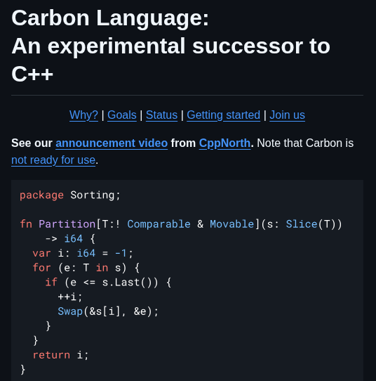 Carbon Language Carbon Lang screenshot