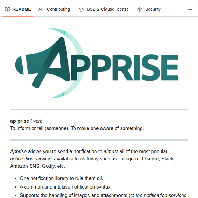 Caronc Apprise screenshot
