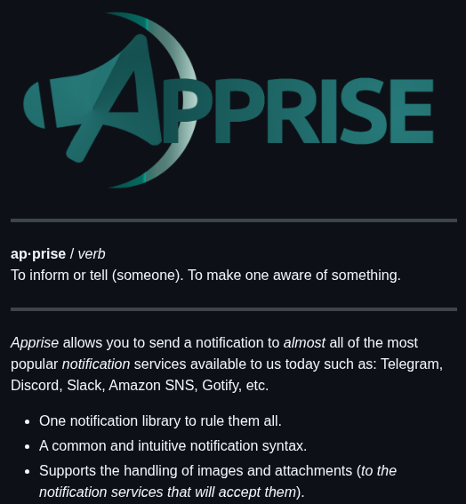 Caronc Apprise screenshot