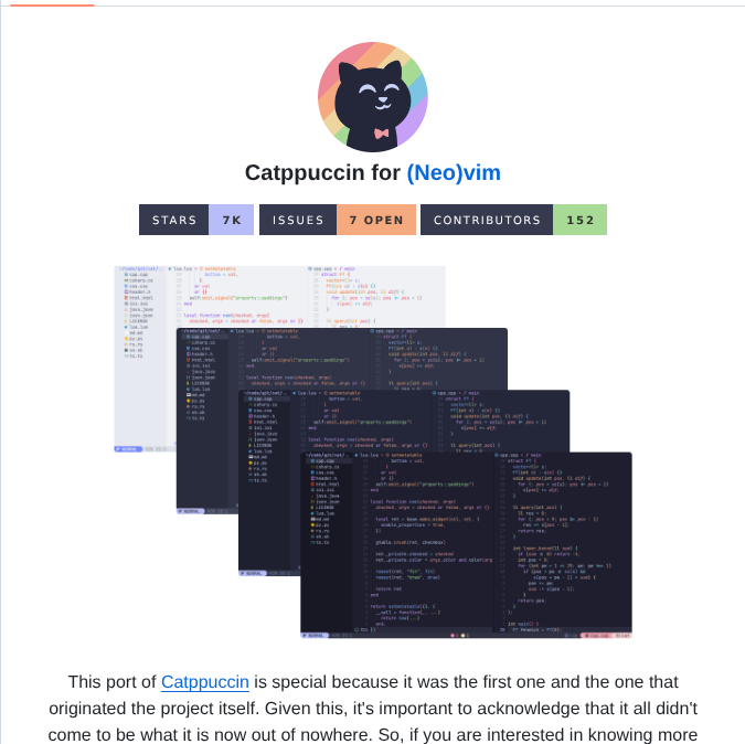 Catppuccin Nvim screenshot