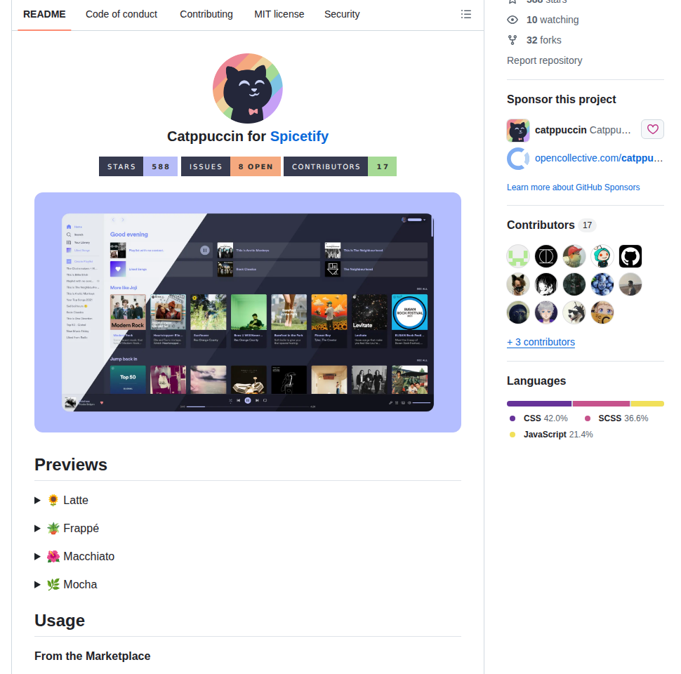 Catppuccin Spicetify screenshot