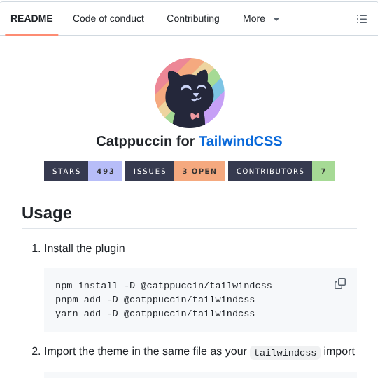 Catppuccin Tailwindcss screenshot