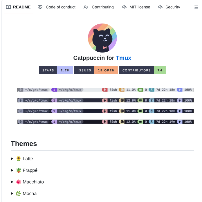 Catppuccin Tmux screenshot