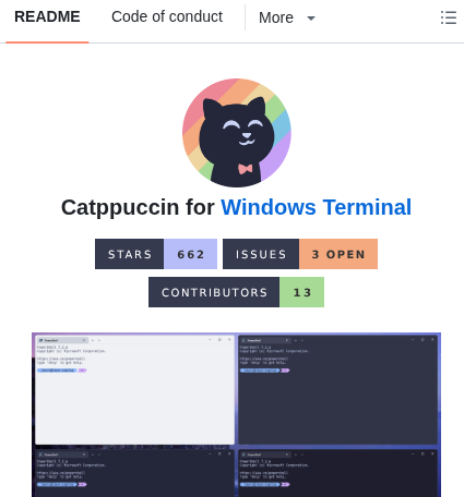 Catppuccin Windows Terminal screenshot
