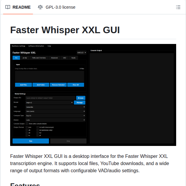 Cbro33 Faster Whisper Xxl Gui screenshot