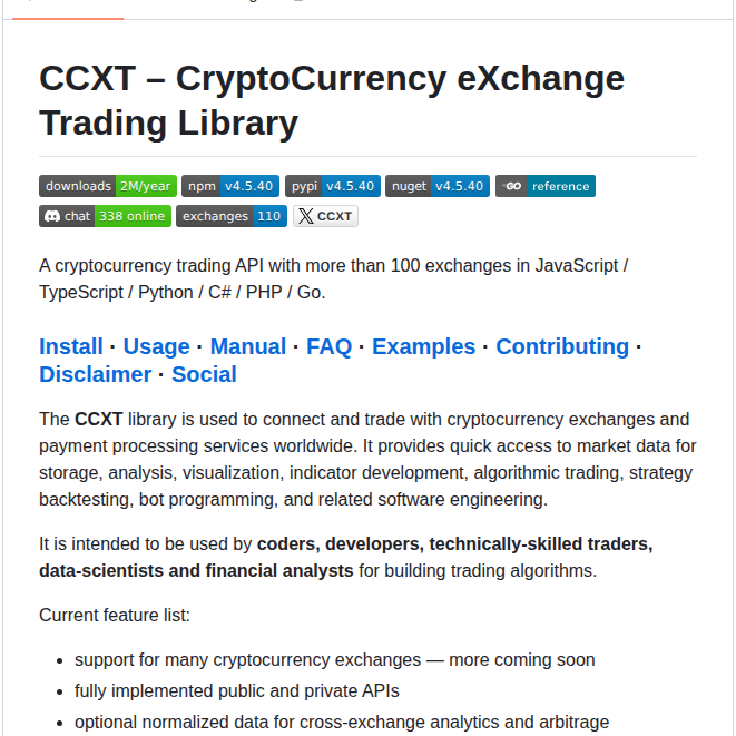 Ccxt Ccxt screenshot