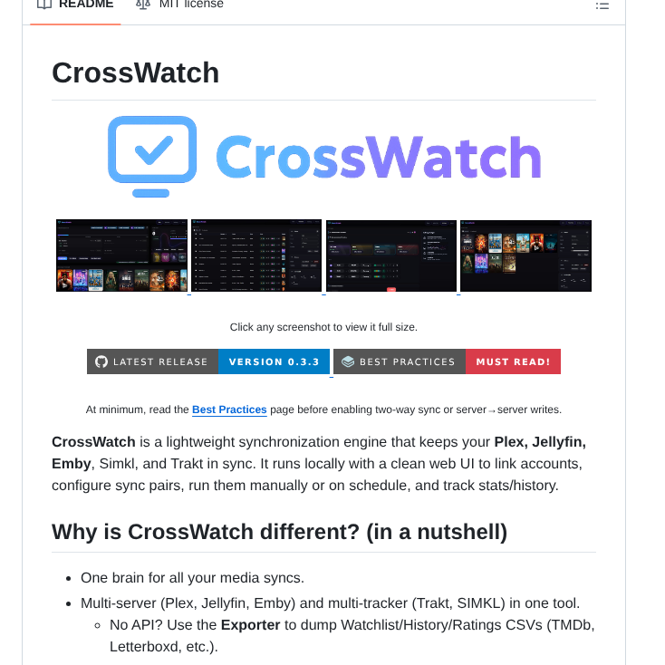 Cenodude Crosswatch screenshot