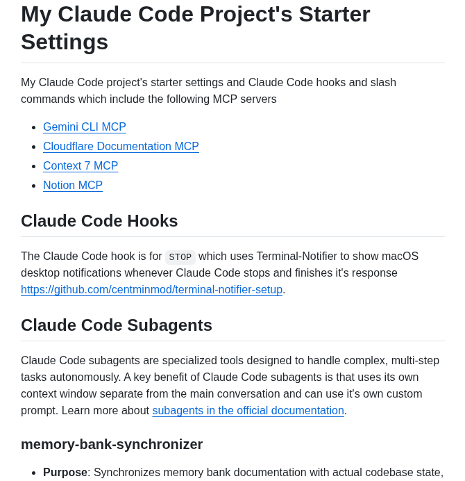 Centminmod My Claude Code Setup screenshot
