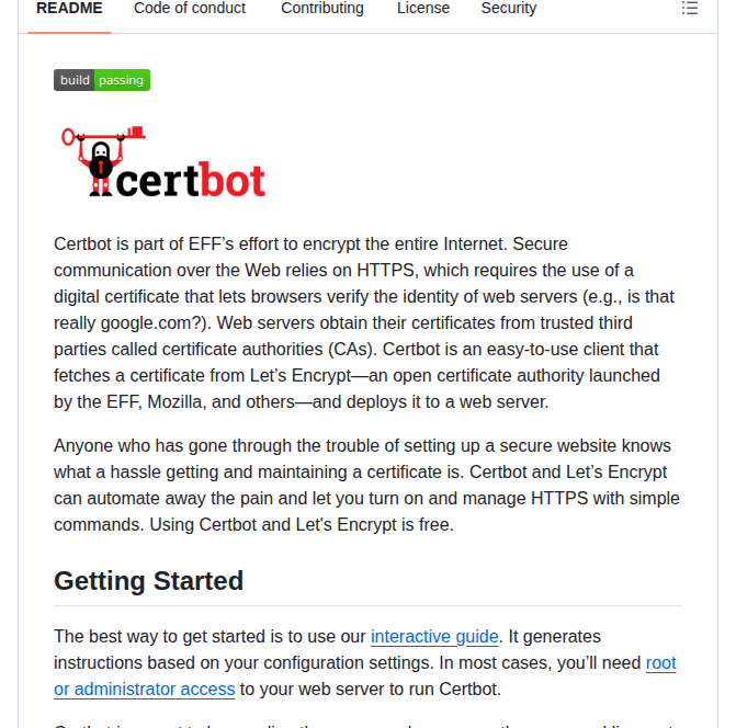 Certbot Certbot screenshot
