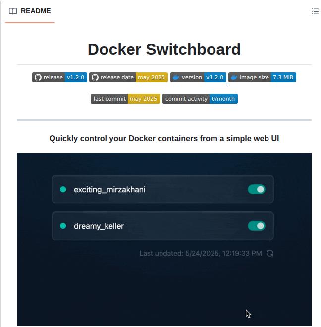 Cfstcyr Docker Switchboard screenshot
