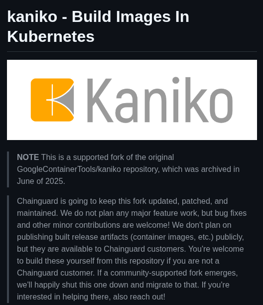 Chainguard Dev Kaniko screenshot