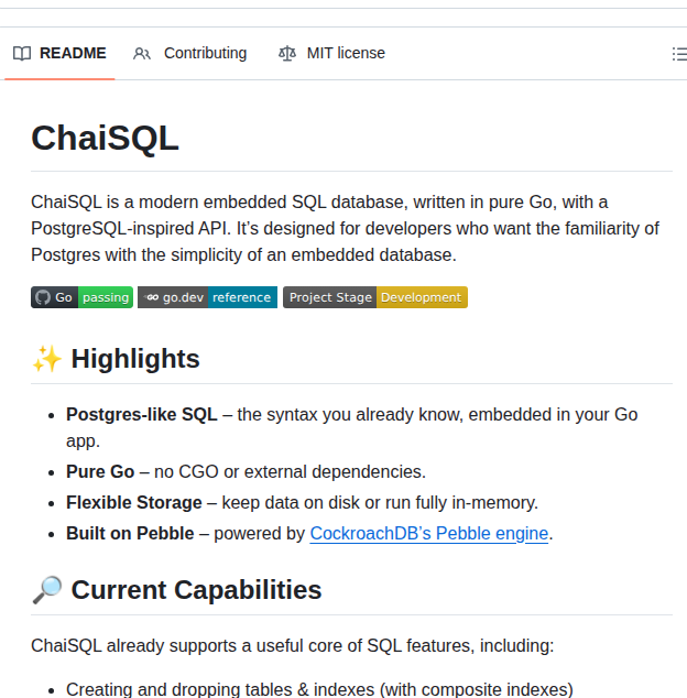Chaisql Chai screenshot