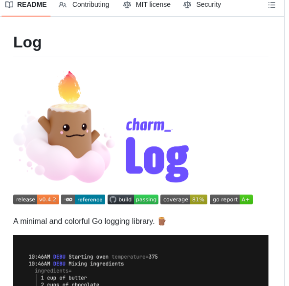 Charmbracelet Log screenshot