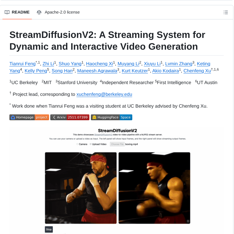 Chenfengxu714 Streamdiffusionv2 screenshot