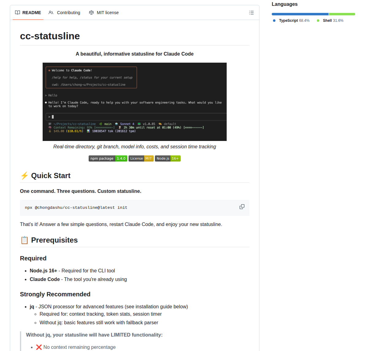 Chongdashu Cc Statusline screenshot