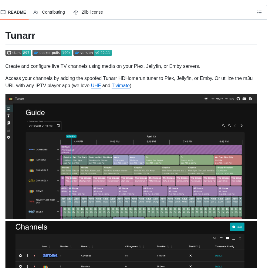 Chrisbenincasa Tunarr screenshot