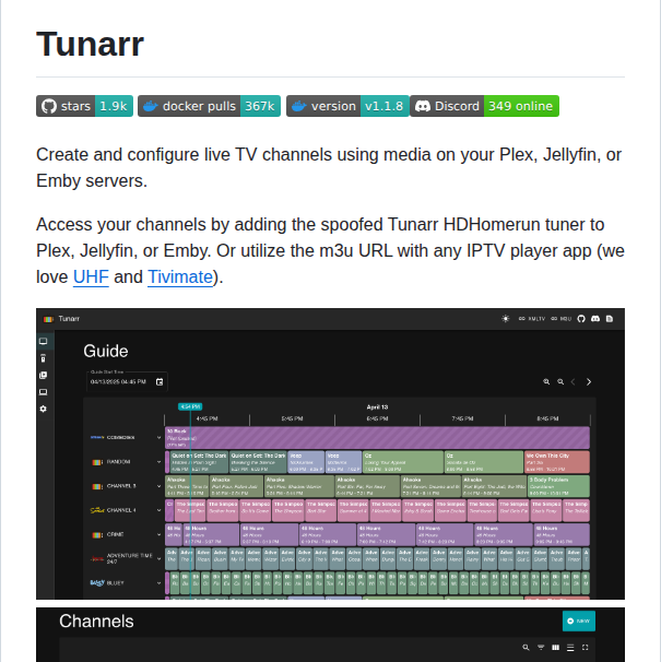 Chrisbenincasa Tunarr screenshot